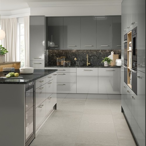 Slab high gloss - dust, grey
